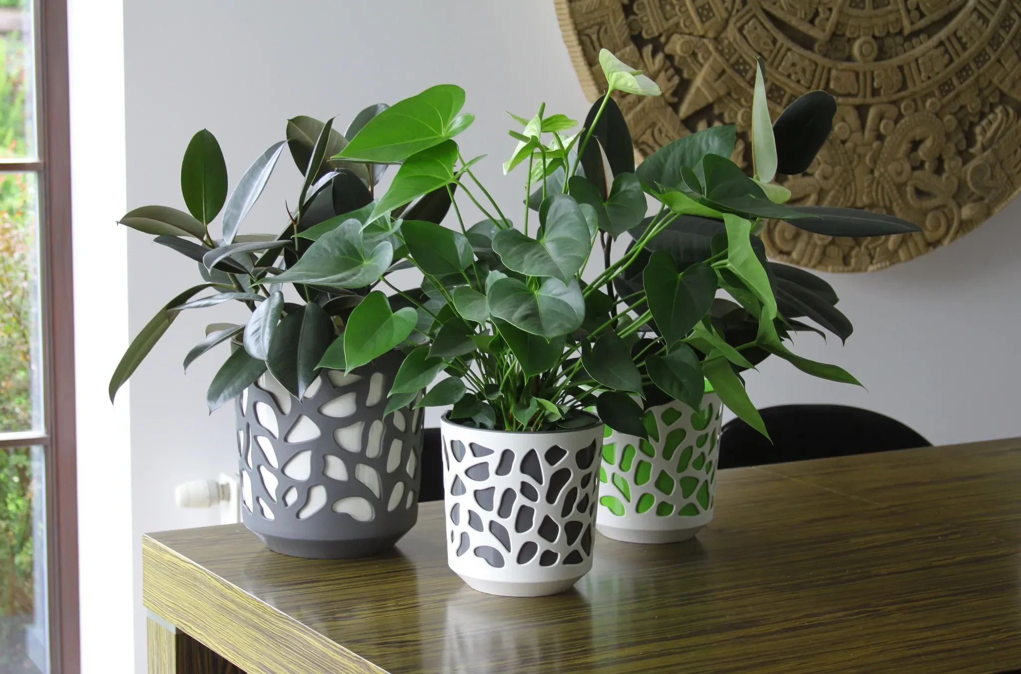 Blumentopf / Übertopf „DUET“ – anthrazit, zweifarbig